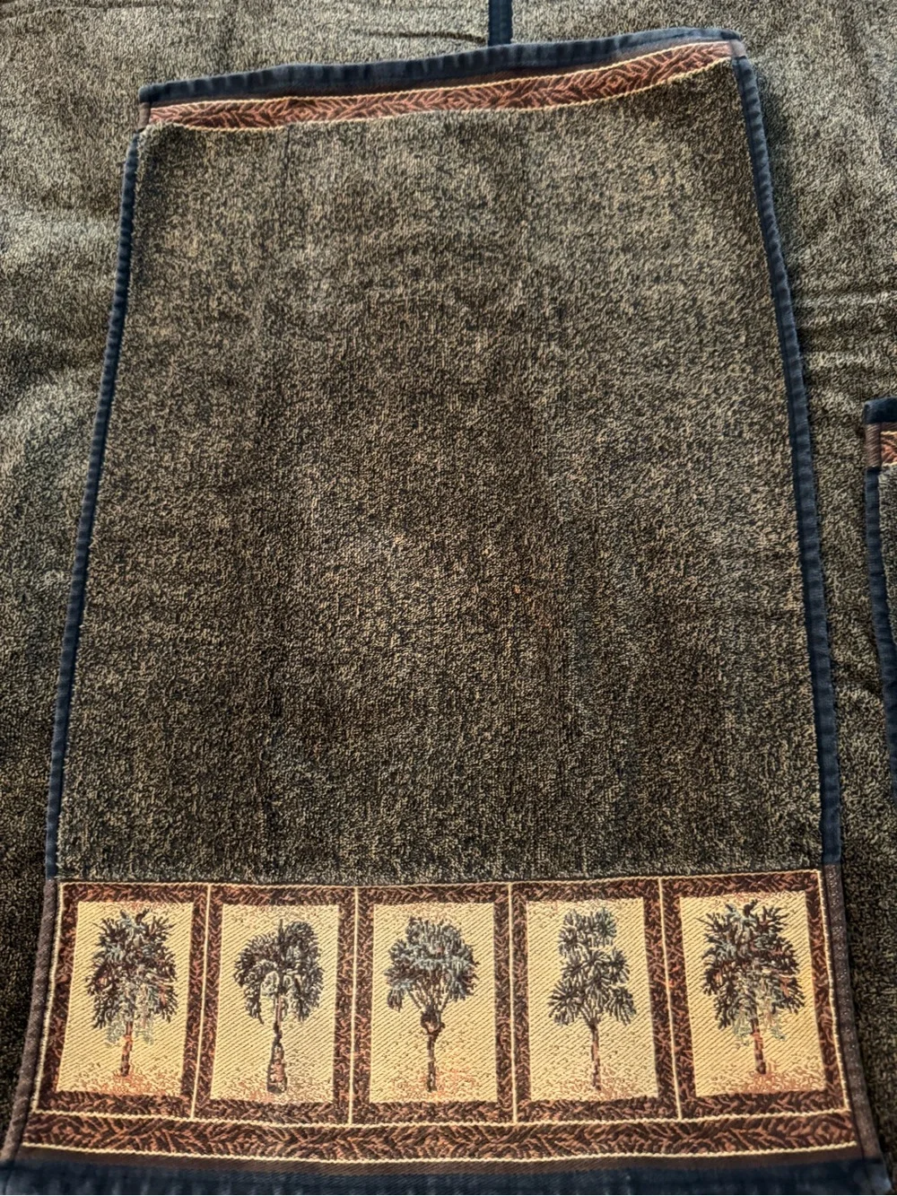 Vtg Hampton Manor Brown Cotton Towel Set 5-Pc Early 2000s